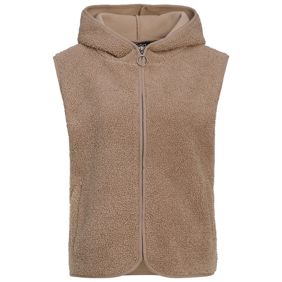 Damen Teddyweste mit Kapuze