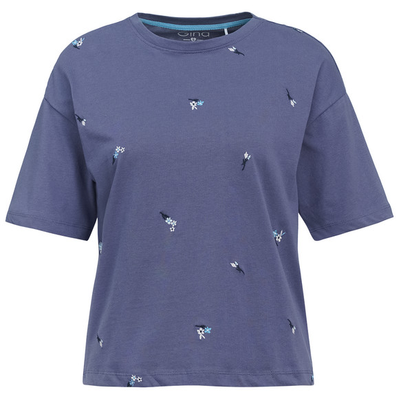 Dames-T-shirt met borduursel all-over