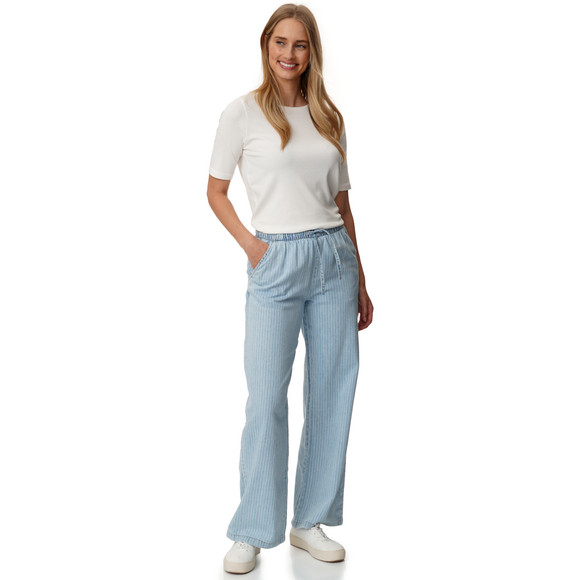 Dames-T-shirt met geribbelde structuur
