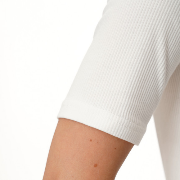 Dames-T-shirt met geribbelde structuur