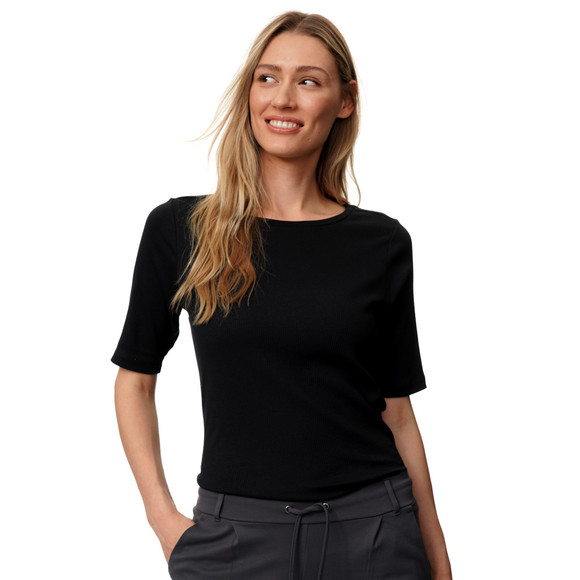 Dames-T-shirt met geribbelde structuur
