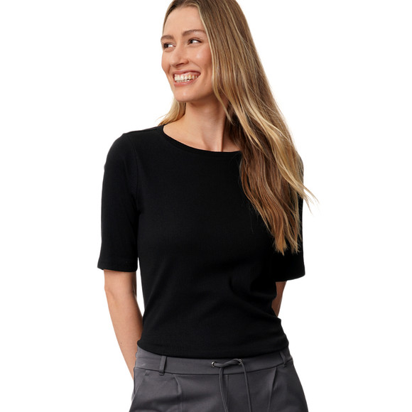 Dames-T-shirt met geribbelde structuur