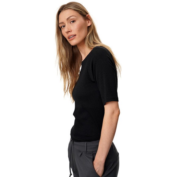 Dames-T-shirt met geribbelde structuur