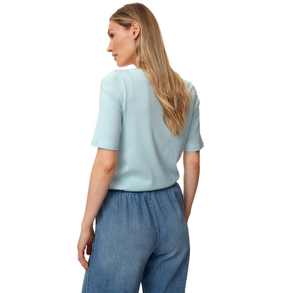 Damen T-Shirt in gerippter Struktur