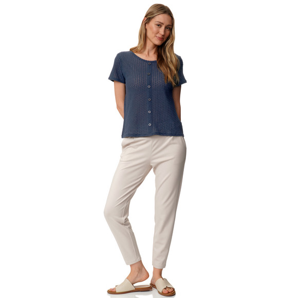 Damen T-Shirt mit Lochstickerei