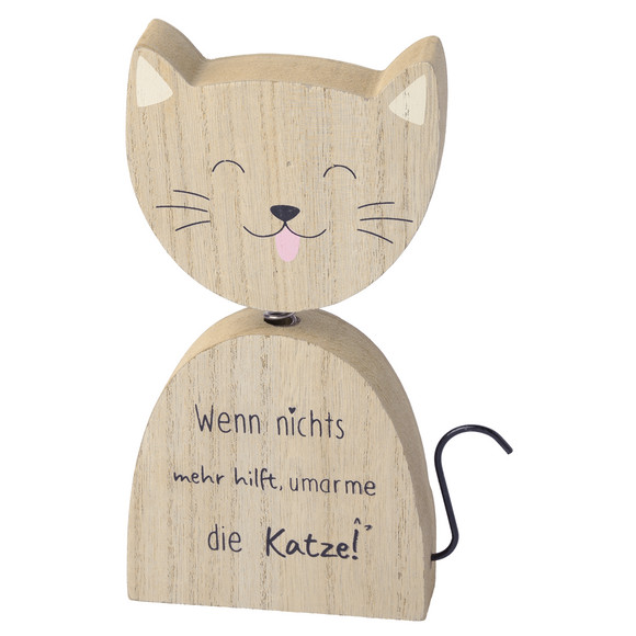Deko-Aufsteller Katze mit Schriftzug