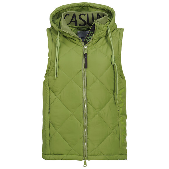 Damesgewatteerd vest met opschrift