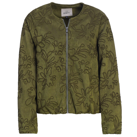 Damen Kunstleder-Blouson mit Stickereien