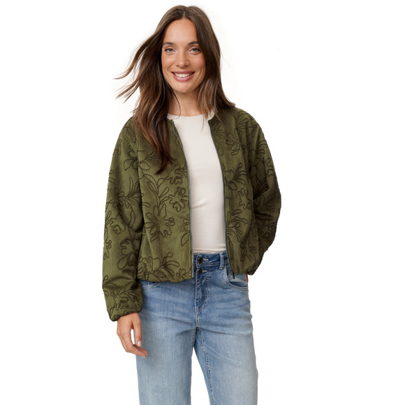 Damen Kunstleder-Blouson mit Stickereien