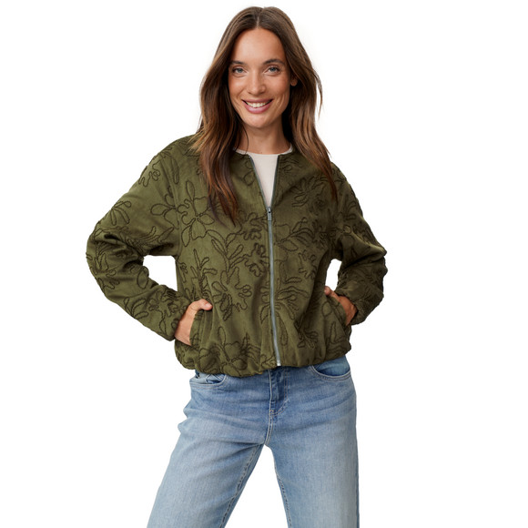 Damen Kunstleder-Blouson mit Stickereien