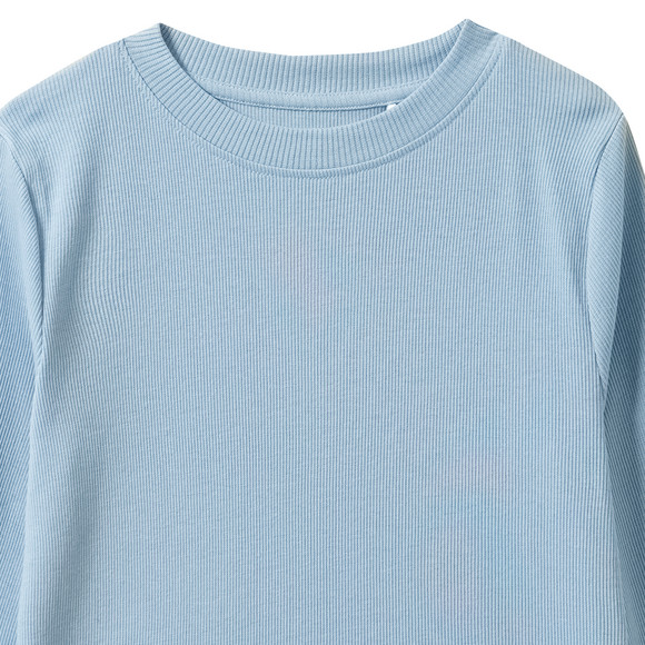 Mädchen Langarmshirt mit Rippstruktur