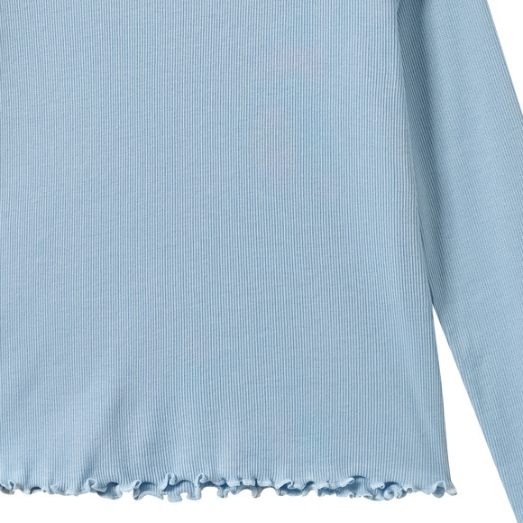 Mädchen Langarmshirt mit Rippstruktur
