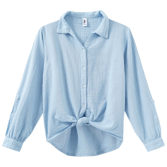 Mädchen Musselin-Bluse mit Knotendetail