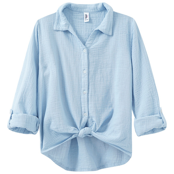Mädchen Musselin-Bluse mit Knotendetail