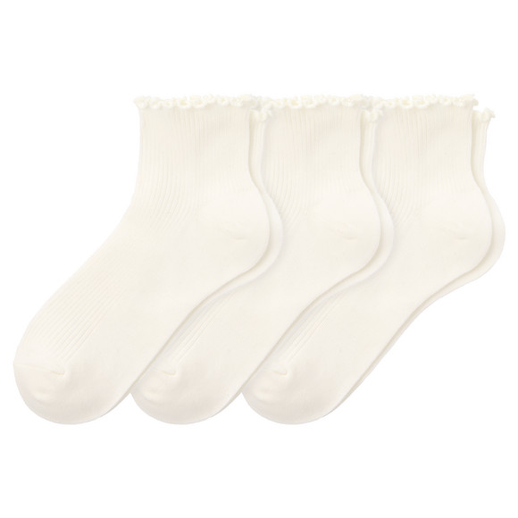 3 Paar Damen Sneaker-Socken mit Bio-Baumwolle weiss