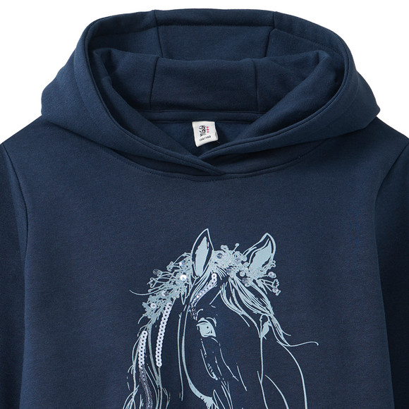 Mädchen Hoodie mit Pferde-Motiv