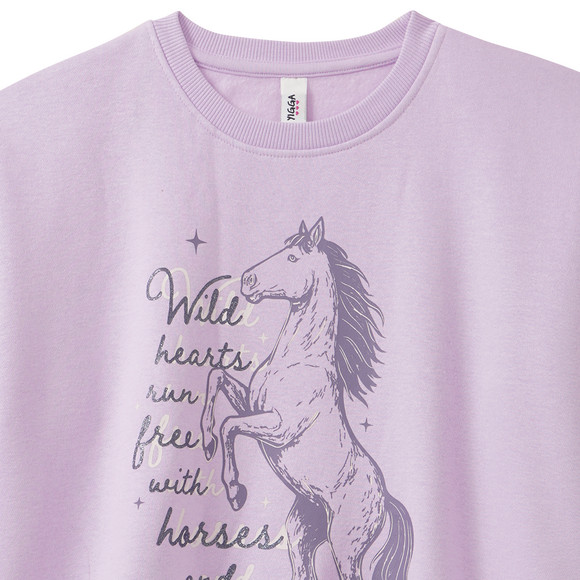 Mädchen Sweatshirt mit Pferde-Motiv