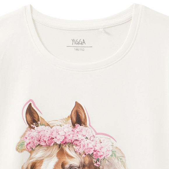 Mädchen Langarmshirt mit Pferde-Motiv
