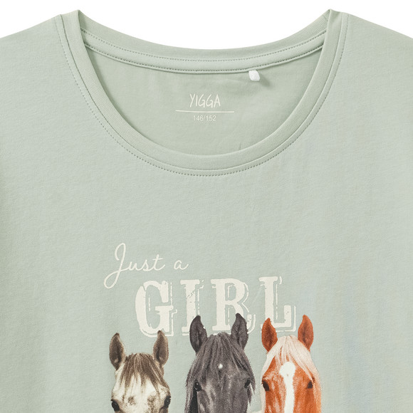 Mädchen T-Shirt mit Pferde-Motiv