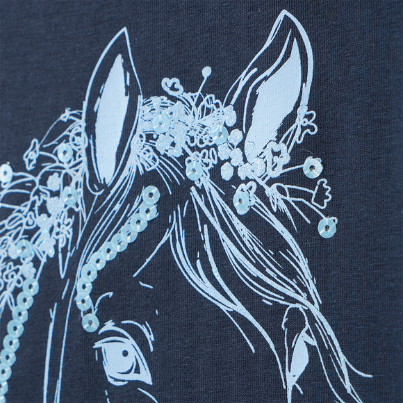 Mädchen T-Shirt mit Pferde-Motiv
