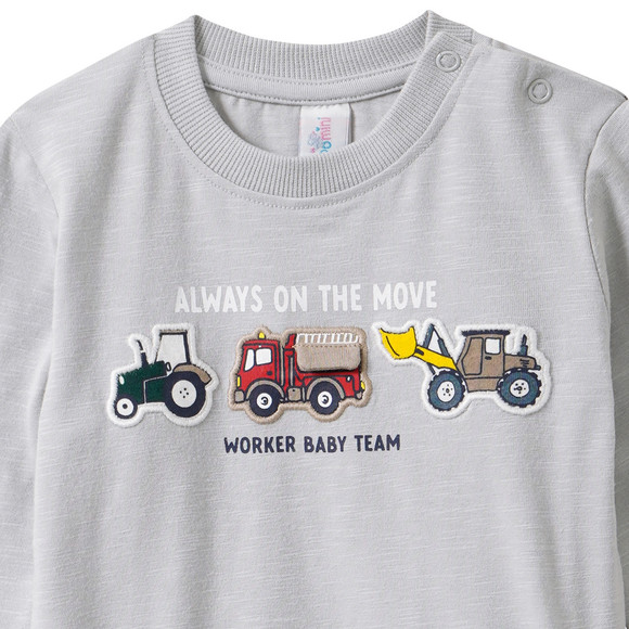 Baby Langarmshirt mit Fahrzeug-Motiven