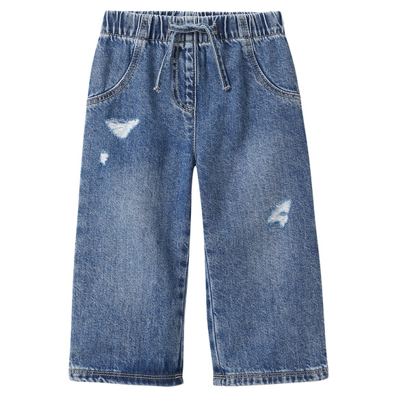 Baby Wide-Leg-Jeans im Used-Look