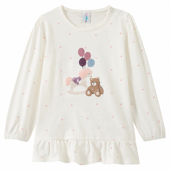 Baby Langarmshirt mit Pferde-Motiv
