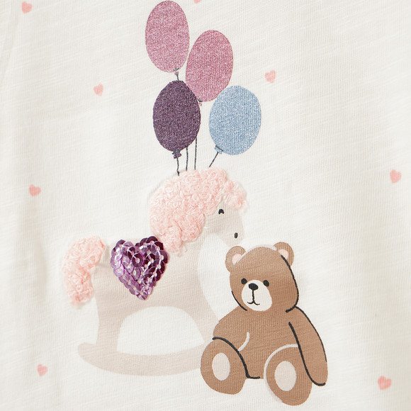 Baby Langarmshirt mit Pferde-Motiv