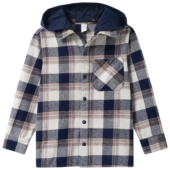 Jungen Flanellhemd mit Sweatkapuze