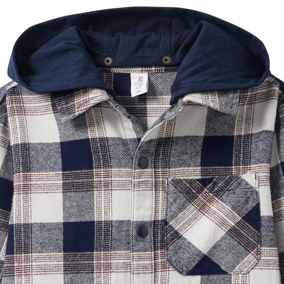Jungen Flanellhemd mit Sweatkapuze