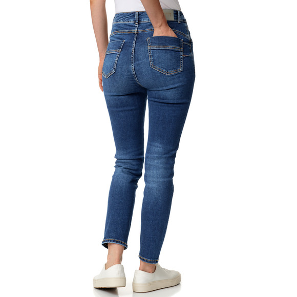 Damen Slim-Jeans mit Used-Waschung