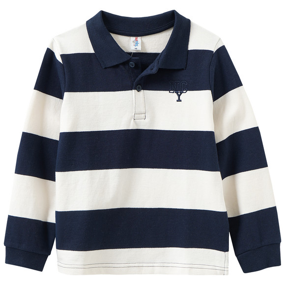 Jongensshirt met lange mouwen en polokraag
