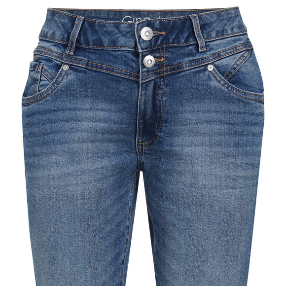 Damen Slim-Jeans mit zwei Knöpfen