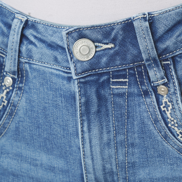 Damen Slim-Jeans mit Used-Waschung