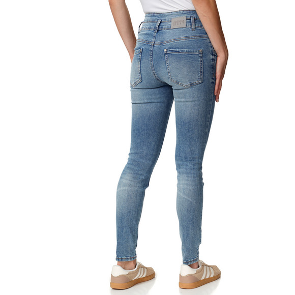 Damen Skinny-Jeans mit großer Knopfleiste