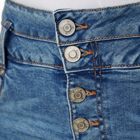Damen Skinny-Jeans mit großer Knopfleiste