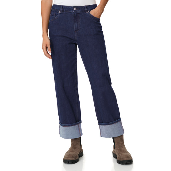 Damen Straight-Relaxed-Jeans in Raw-Denim