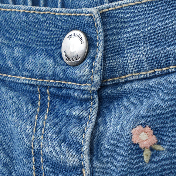 Mädchen Straight-Jeans mit Stickerei
