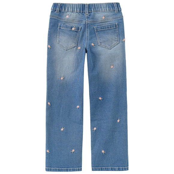 Mädchen Straight-Jeans mit Stickerei