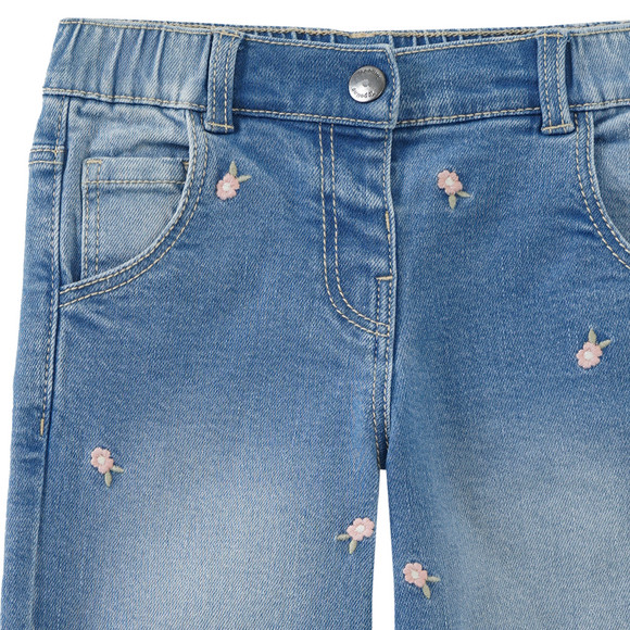 Mädchen Straight-Jeans mit Stickerei