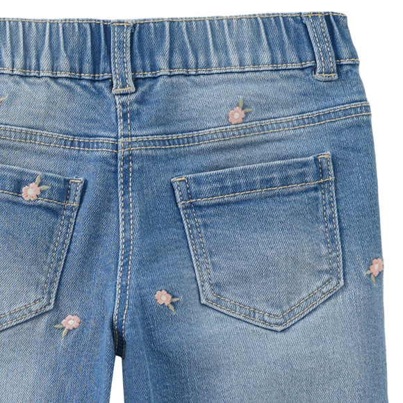 Mädchen Straight-Jeans mit Stickerei