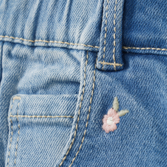 Mädchen Straight-Jeans mit Stickerei