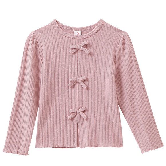 Mädchen Langarmshirt mit Zierschleifen