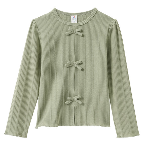 Mädchen Langarmshirt mit Zierschleifen