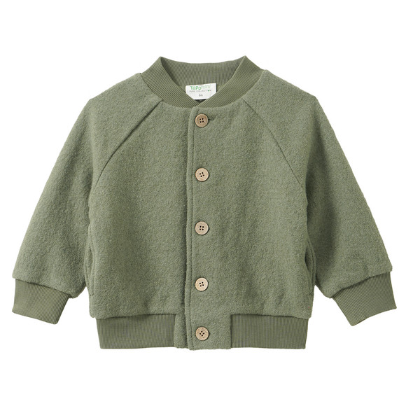 Baby Wollwalk-Blousonjacke mit Rippbündchen