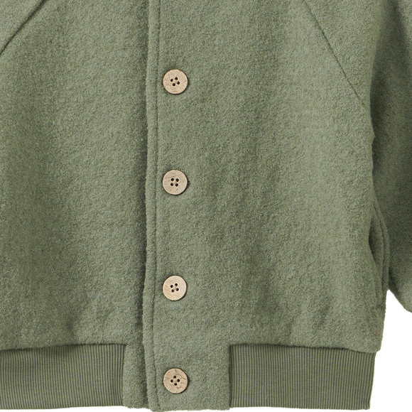 Baby Wollwalk-Blousonjacke mit Rippbündchen