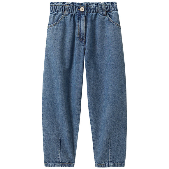 Mädchen Paperbag-Jeans mit Used-Waschung