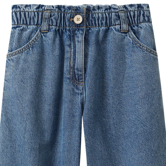 Mädchen Paperbag-Jeans mit Used-Waschung