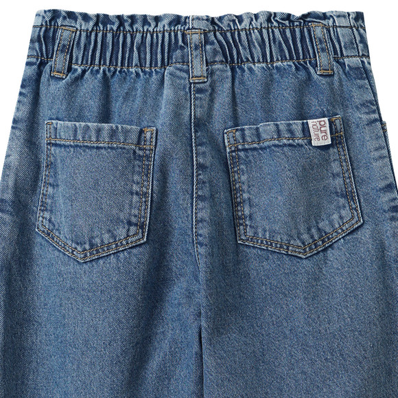 Mädchen Paperbag-Jeans mit Used-Waschung