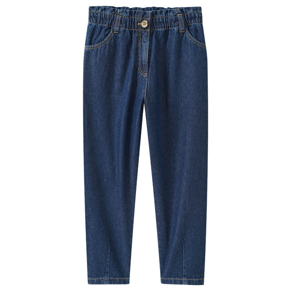 Mädchen Paperbag-Jeans mit Used-Waschung